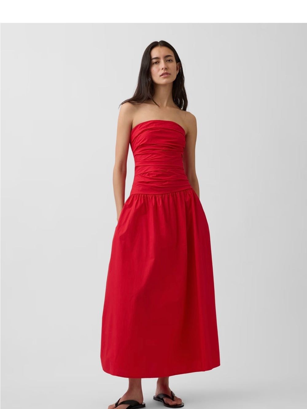 Brand New 100% Cotton Red Maxi Dress with Removable Straps, and Pockets
